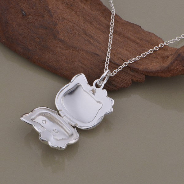 silver cat neckless fashion jewelry open necklace AN1350 New Fashion Hot Selling Vintage cat Shaped Pendant Necklace
